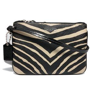 Coach Zebra Print Wristlet - NEVER USED